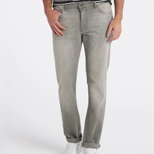 Warp + Weft Mens Chicago Straight Leg Jeans Gray Classic Casual Preppy